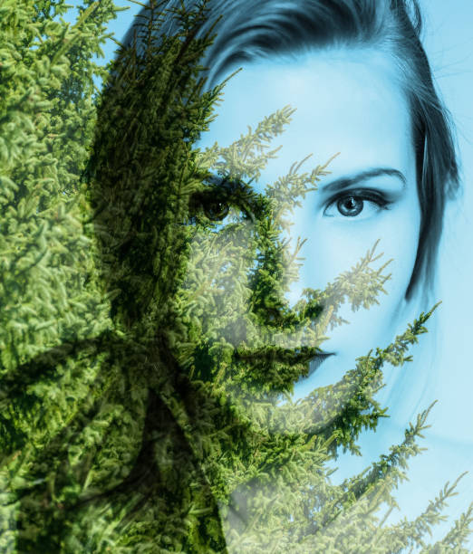 istock Woman and autumn forest. 1058703876