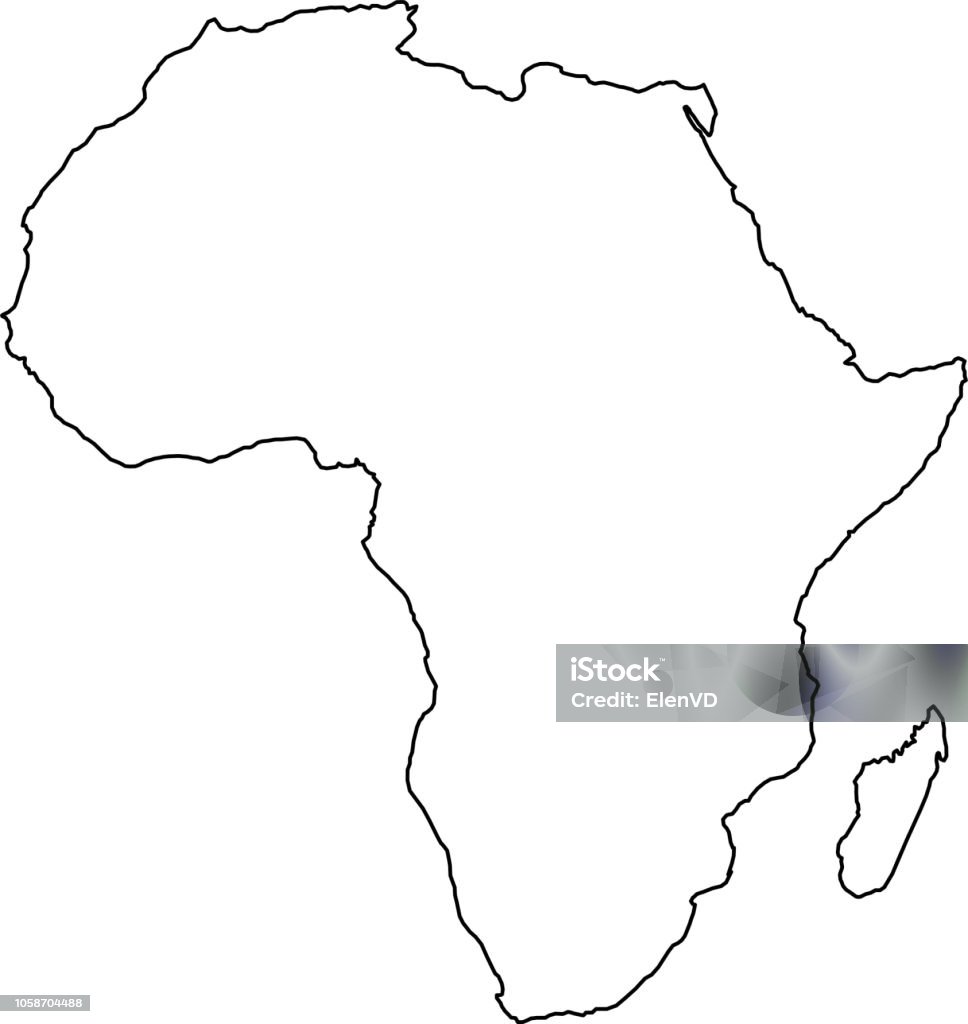 Bản đồ Châu Phi từ đường viền đen - Nghệ thuật mang tên \