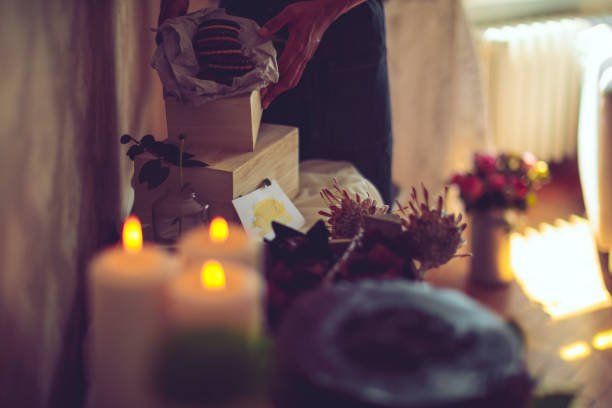 white candle at a baptism or a wedding in Romania, Communion candle decoration