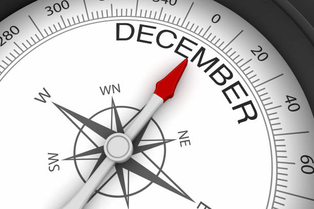 istock Compass Arrow Pointing to Month December 1058712830