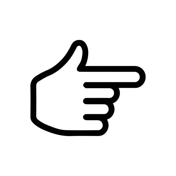 finger, zeiger, cursor-symbol (rechts / nächste seite) - zeigestab stock-grafiken, -clipart, -cartoons und -symbole