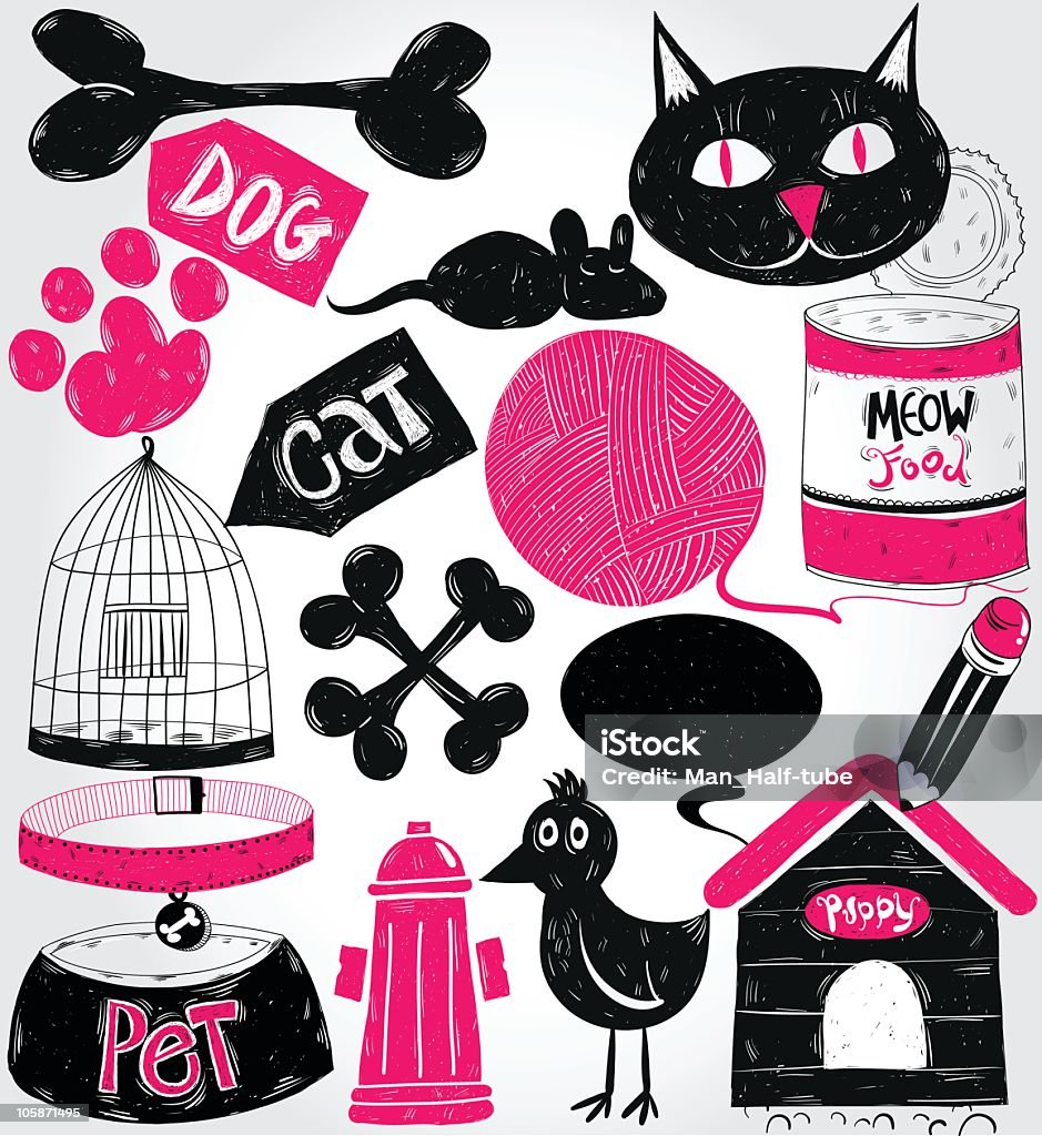 Zwierzęta doodles - Grafika wektorowa royalty-free (Pies)