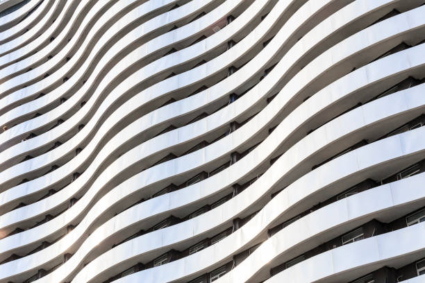 istock The background of the building with a wavy facade 1058718970