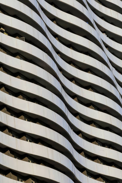 istock The background of the building with a wavy facade 1058719002