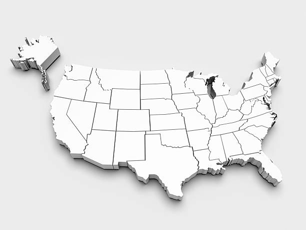 Map of USA. 3d Map of USA. 3d arkansas kansas stock pictures, royalty-free photos & images
