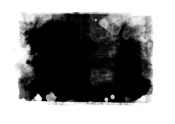 istock Black color graphic patches graphic brush strokes design effect element for background 1058720026