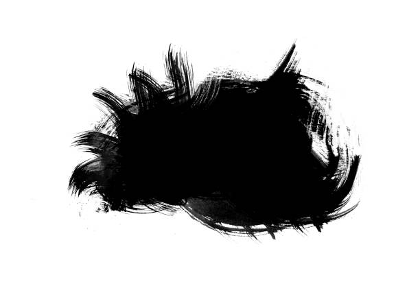 istock Black color graphic patches graphic brush strokes design effect element for background 1058720104
