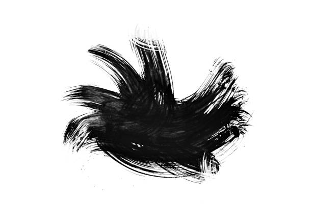 istock Black color graphic patches graphic brush strokes design effect element for background 1058720108