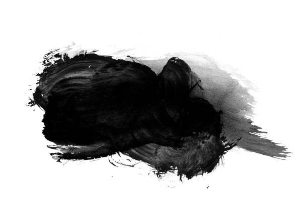 istock Black color graphic patches graphic brush strokes design effect element for background 1058720340