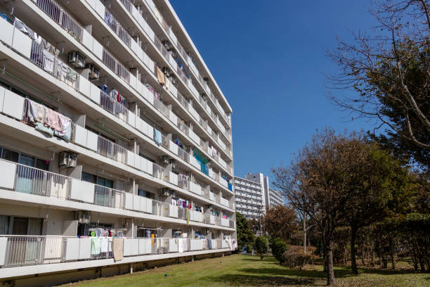 istock Apartment complex in Funabashi-city, Chiba, Japan 1058725612