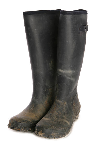 istock Dirty used blue wellies cutout 105872845
