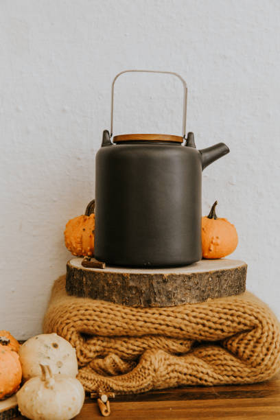 istock Autumn cozy composition with pumpkins 1058729390