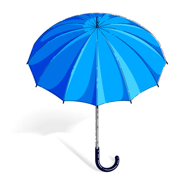 istock Umbrella isolated on white background, Parasol weather and climate, fashion theme, easy to use as design element, vector 3d illustration in cartoon style. 1058731026