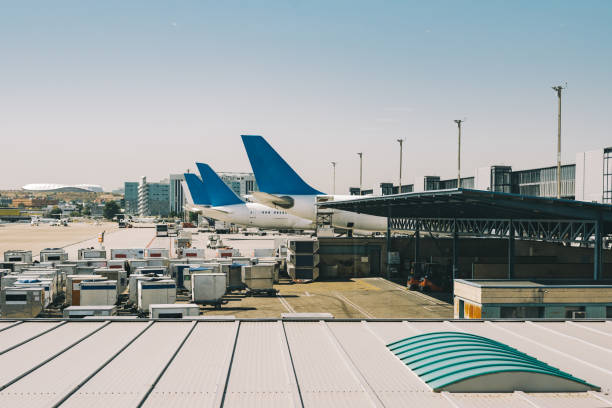 istock Airport terminal station with planes 1058738700