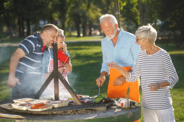 istock Senior people having a picnic 1058741414