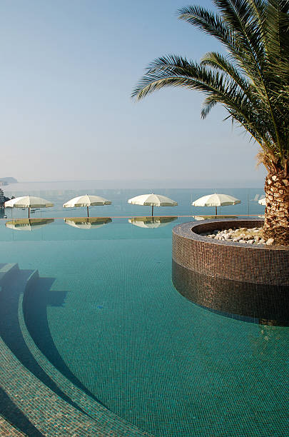 istock Swimming pool and sea view 105874274