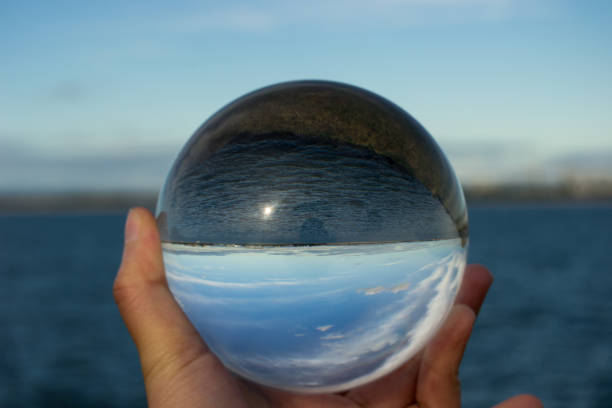 istock Glass ball sphere in outdoors 1058746204