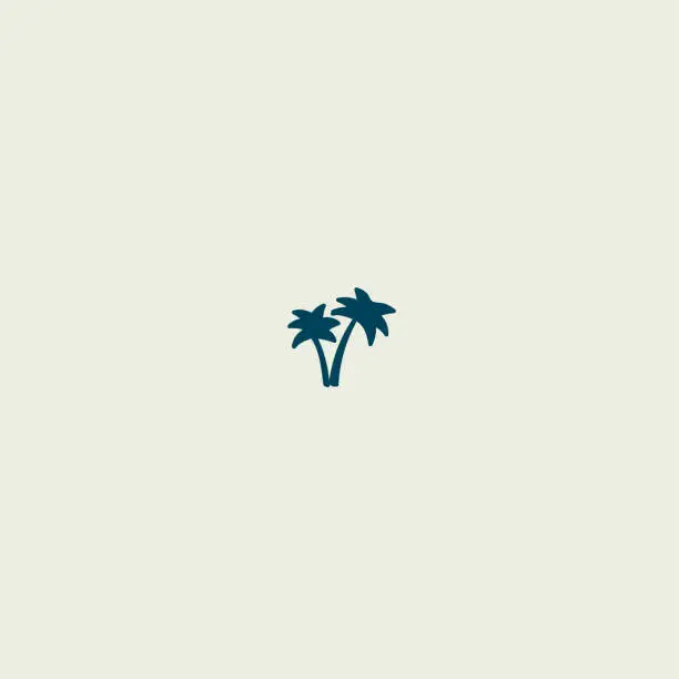 Vector illustration of Two palms icon on muted beige background