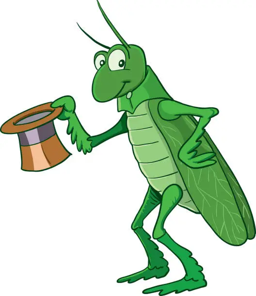 Vector illustration of grasshopper mascot