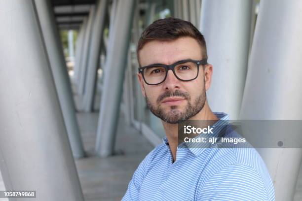 Handsome Businessman Wearing Eyeglasses Close Up Stock Photo - Download  Image Now - Men, Portrait, 35-39 Years - iStock