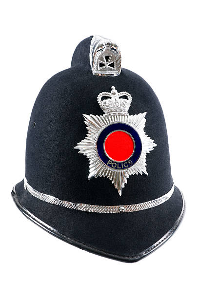 inglês capacete policial - police helmet imagens e fotografias de stock