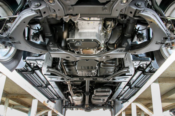istock Bottom view of pickup car 1058756670