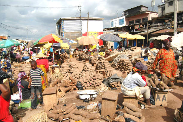 Kumasi Yam Market stock photo