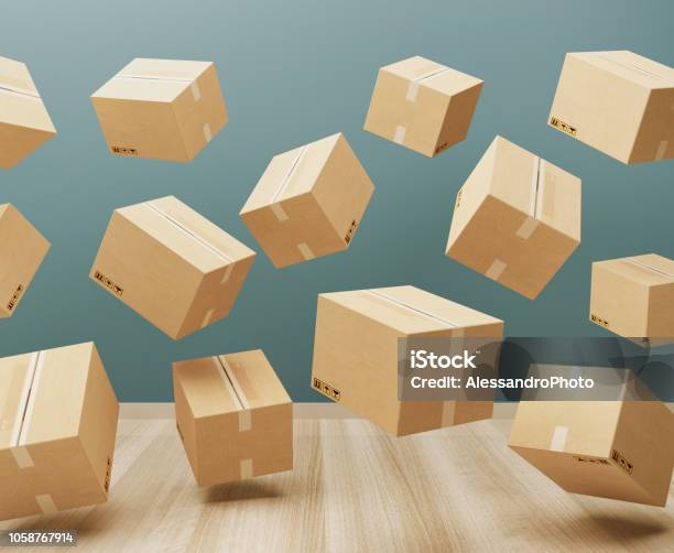 Karton Vakken Stockfoto en meer beelden van Doos - Doos, Leveren, Verpakking