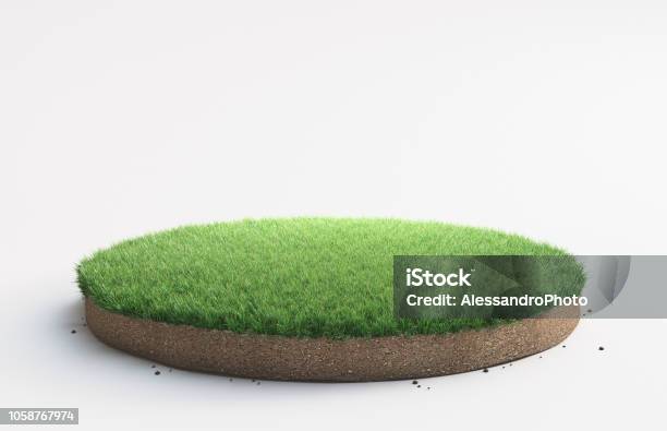 Portion Of Land With Grass Stock Photo - Download Image Now - Grass, Three Dimensional, Land