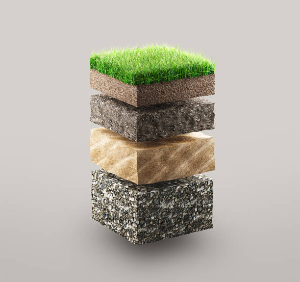 Layers of ground Layers of ground with grass, illustration concept multi layered effect stock pictures, royalty-free photos & images