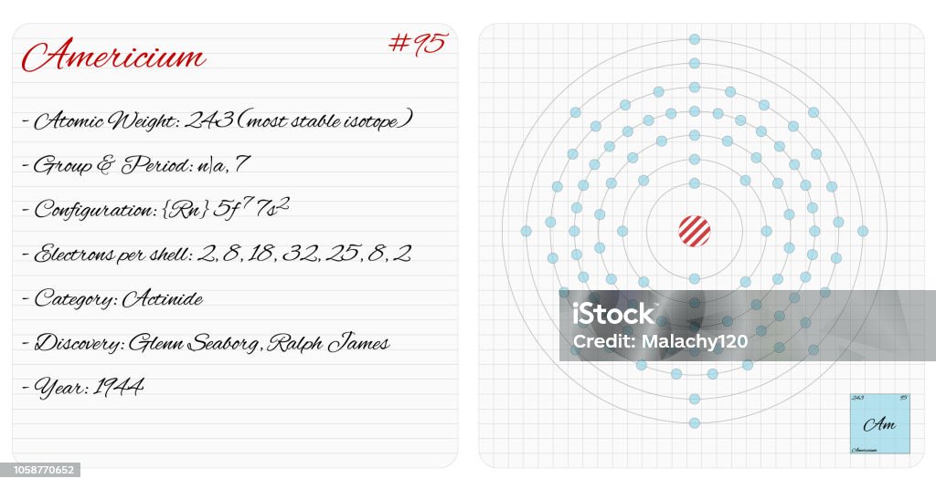 Infographic Of The Element Of Americium Stock Illustration - Download