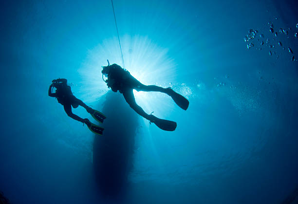 istock Scuba Diver silhouetted against the sun 105877261