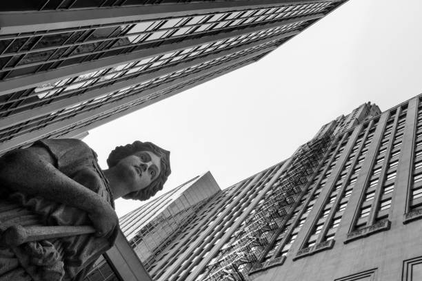 chicago board of trade - chicago black and white contemporary tower - fotografias e filmes do acervo