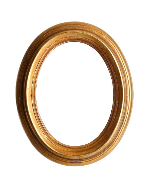 istock golden oval picture frame with clipping path 105877828