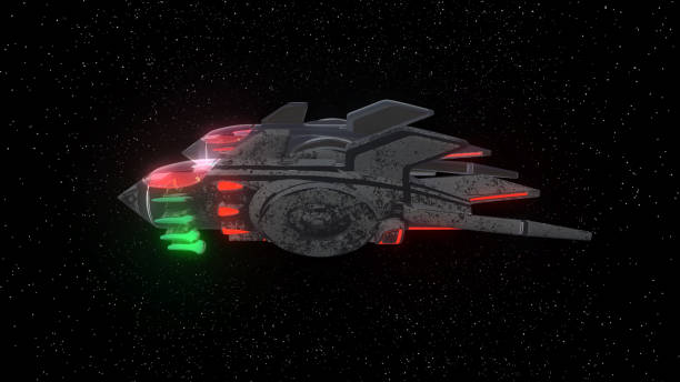 istock Space Fighter Aircraft of background, 3d rendering 1058784678