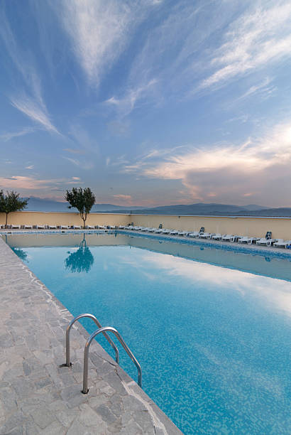 istock Open air swimming pool with beautiful sky 2 105878859