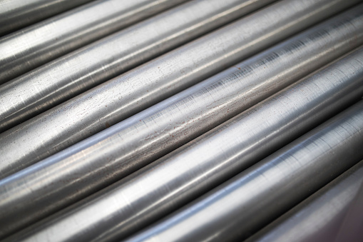 Abstract view of metal pipes