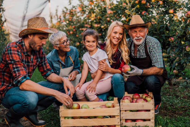 istock Family at apple orchard 1058794144