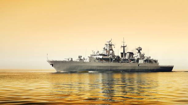 istock Large nautical ship in the sea, close-up 1058797724