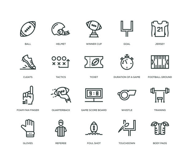 American Football Icons - Line Series American Football Icons - Line Series match sport stock illustrations