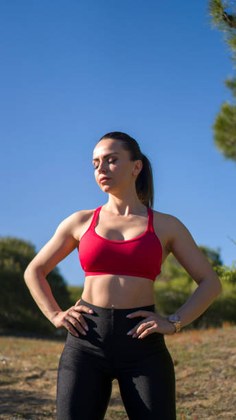 istock Healthy middle aged woman stretching 1058800910