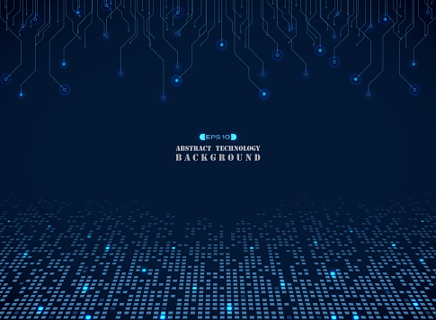 Futuristic techonology of blue square electronics pattern background, vector eps10