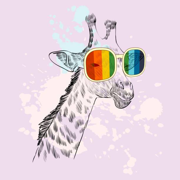 50+ Hipster Giraffe Glasses Animal Illustrations, Vector Graphics & Clip Art -