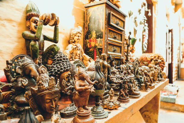 istock Indian statues in a street shop 1058809288