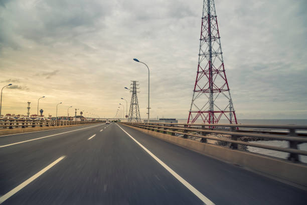 istock Chinese city transportation roads under sunset 1058809386