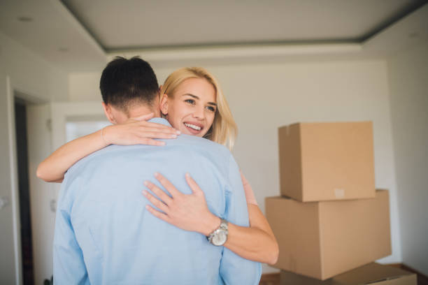istock Woman hugging with new boyfriend 1058809576