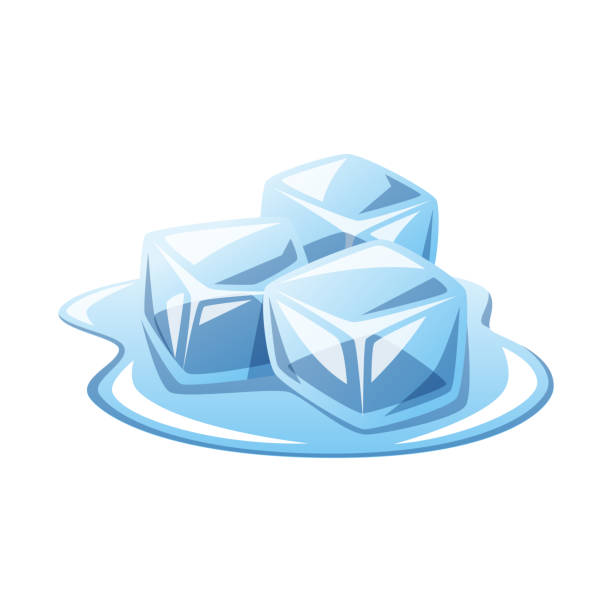 Ice cubes melting vector isolated illustration Vector element ice clipart stock illustrations