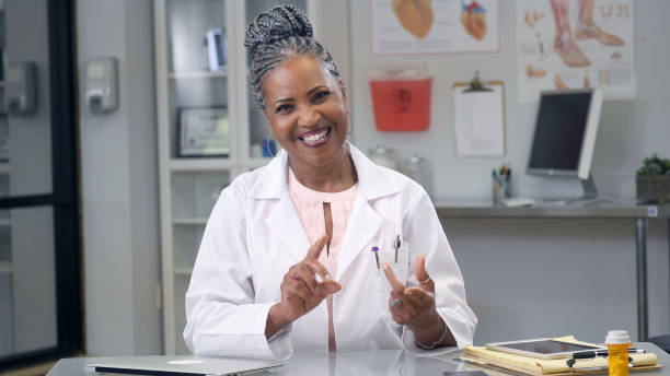 istock Female doctor shares expertise during web conference 1058814930