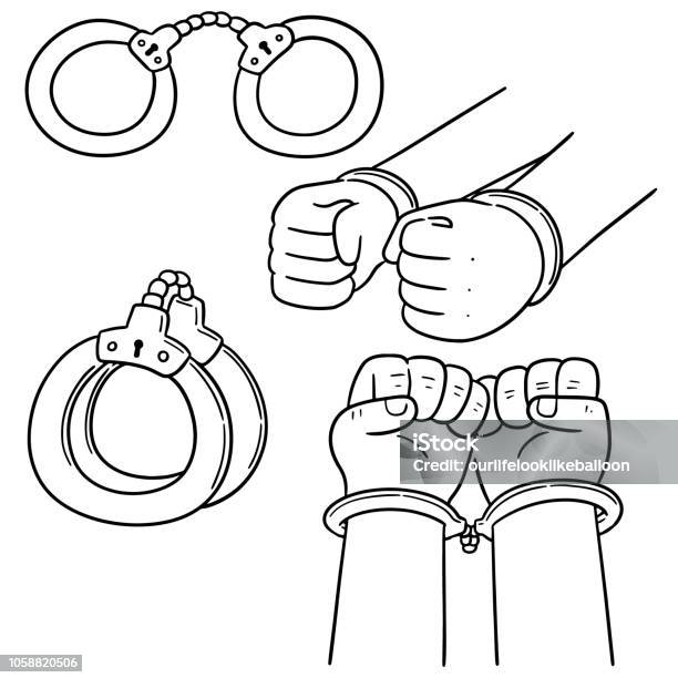 Handcuff Stock Illustration - Download Image Now - Adult, Arrest, Art