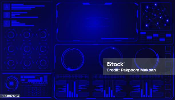 Hud Futuristic Elements Hi Tech User Interface Control Panel Stock ...